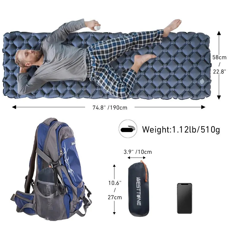 Ultralight Inflatable Sleeping Pad | Portable Air Cushion for Travel Hiking