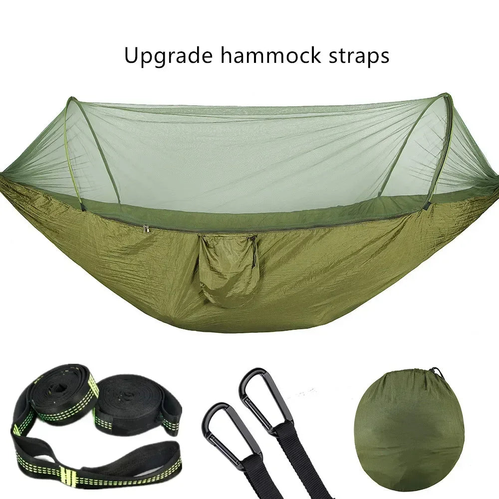 Pop-Up Portable Hammock with Mosquito Net | Lightweight Parachute Hammock