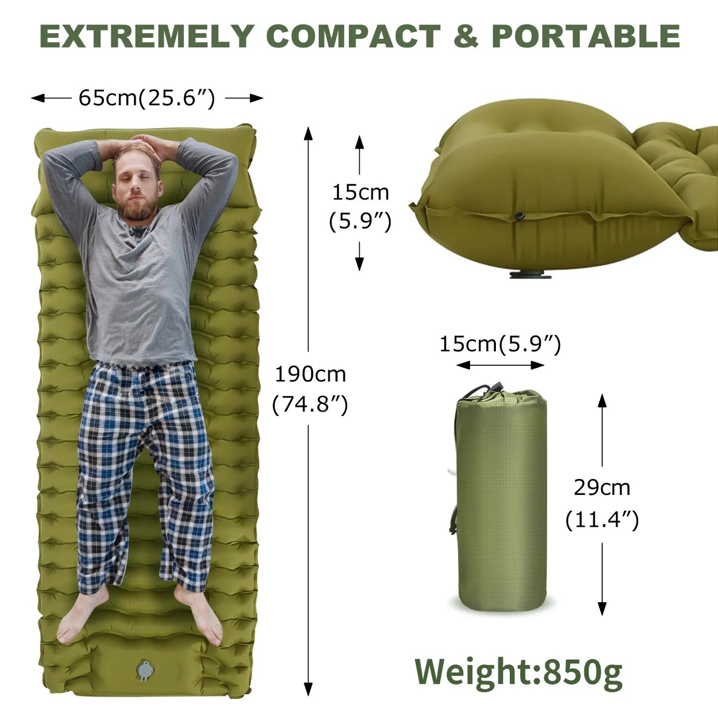 Thicken Inflatable Sleeping Pad | Built-in Pillow & Pump