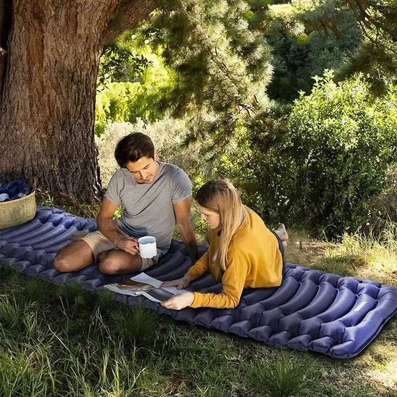Super Thick 4-inch Inflatable Sleeping Mat | Built-in Pillow & Pump
