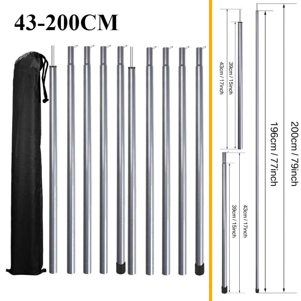 Adjustable Telescoping Steel Tent Poles | Galvanized Tarp & Shelter Rods
