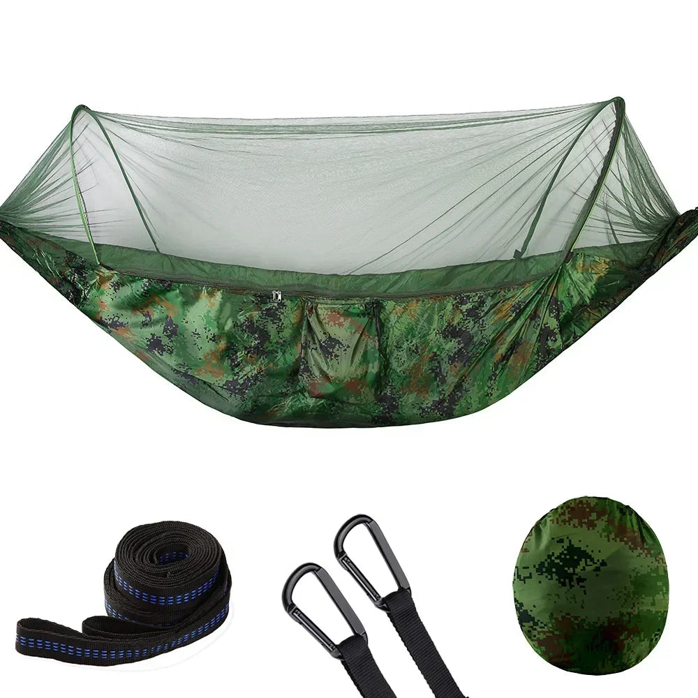 Pop-Up Portable Hammock with Mosquito Net | Lightweight Parachute Hammock