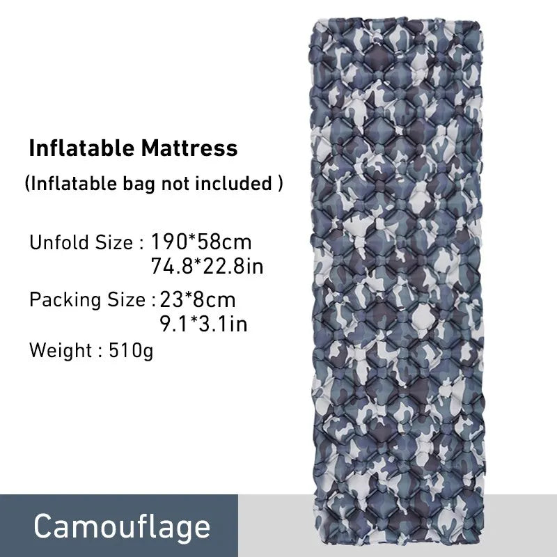 Ultralight Inflatable Sleeping Pad | Portable Air Cushion for Travel Hiking