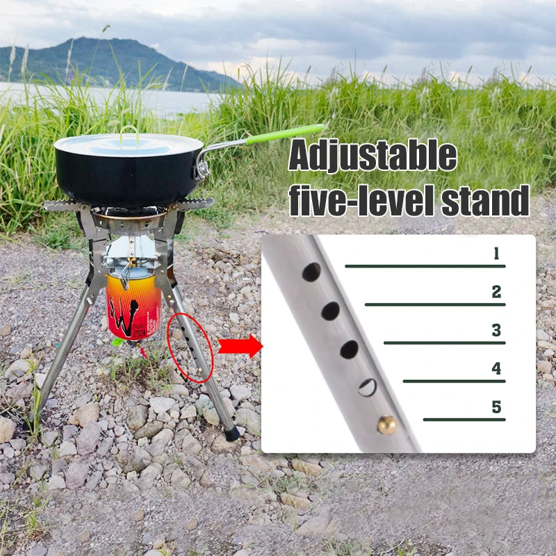 High Power 4360W Folding Camping Gas Stove | Adjustable Height Burner