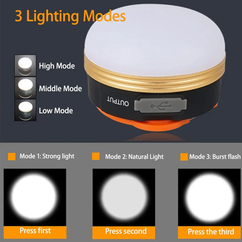 LED Lantern Portable Camping Light | 3 Lighting Modes & Magnetic Tent Lamp