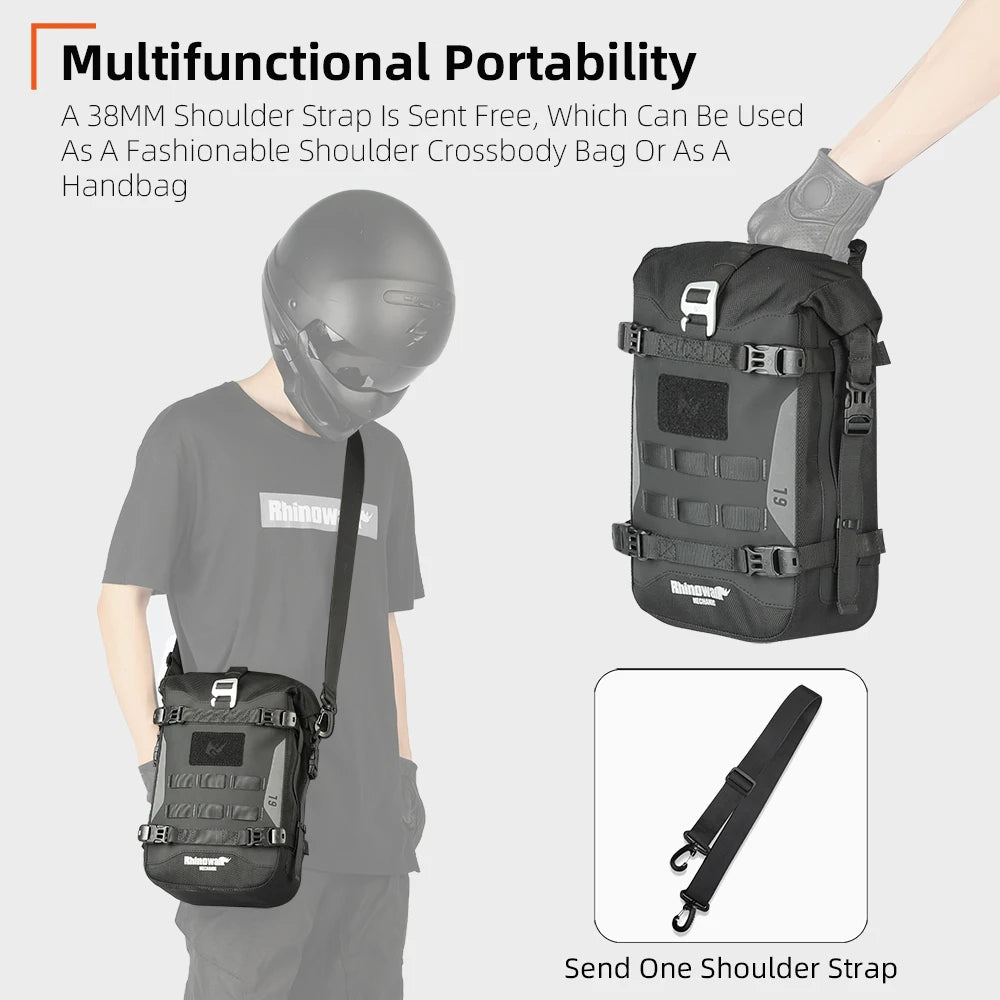 Waterproof 6L Motorcycle Bumper Bag | Side Frame Travel Luggage