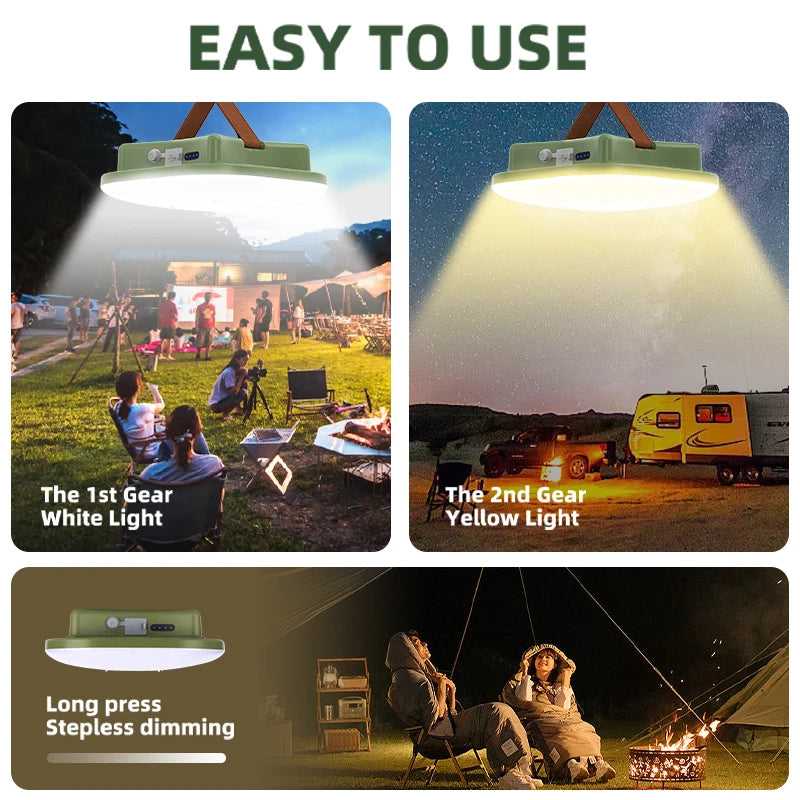 Rechargeable Camping Lantern with Magnet & Zoom | Portable Tent Lamp & Work Light