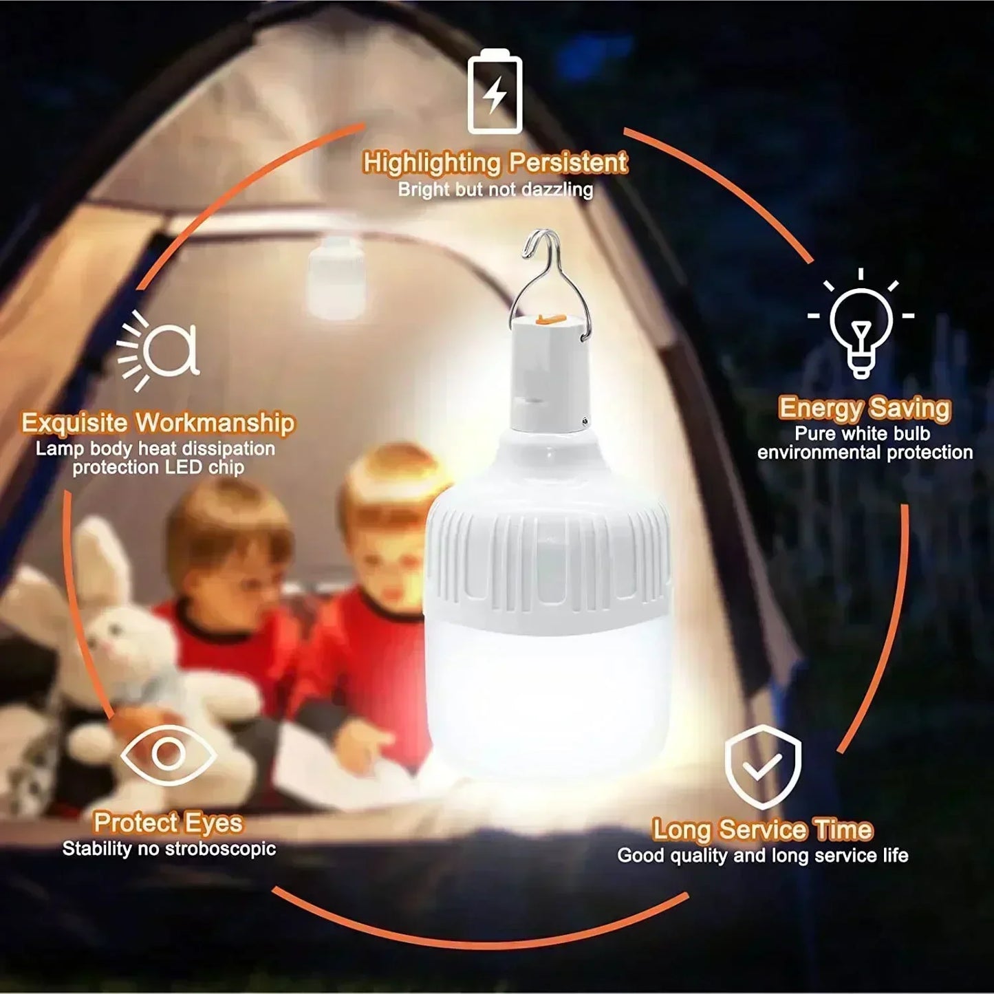 60W Light Outdoor Camping LED Light Bulb Lantern