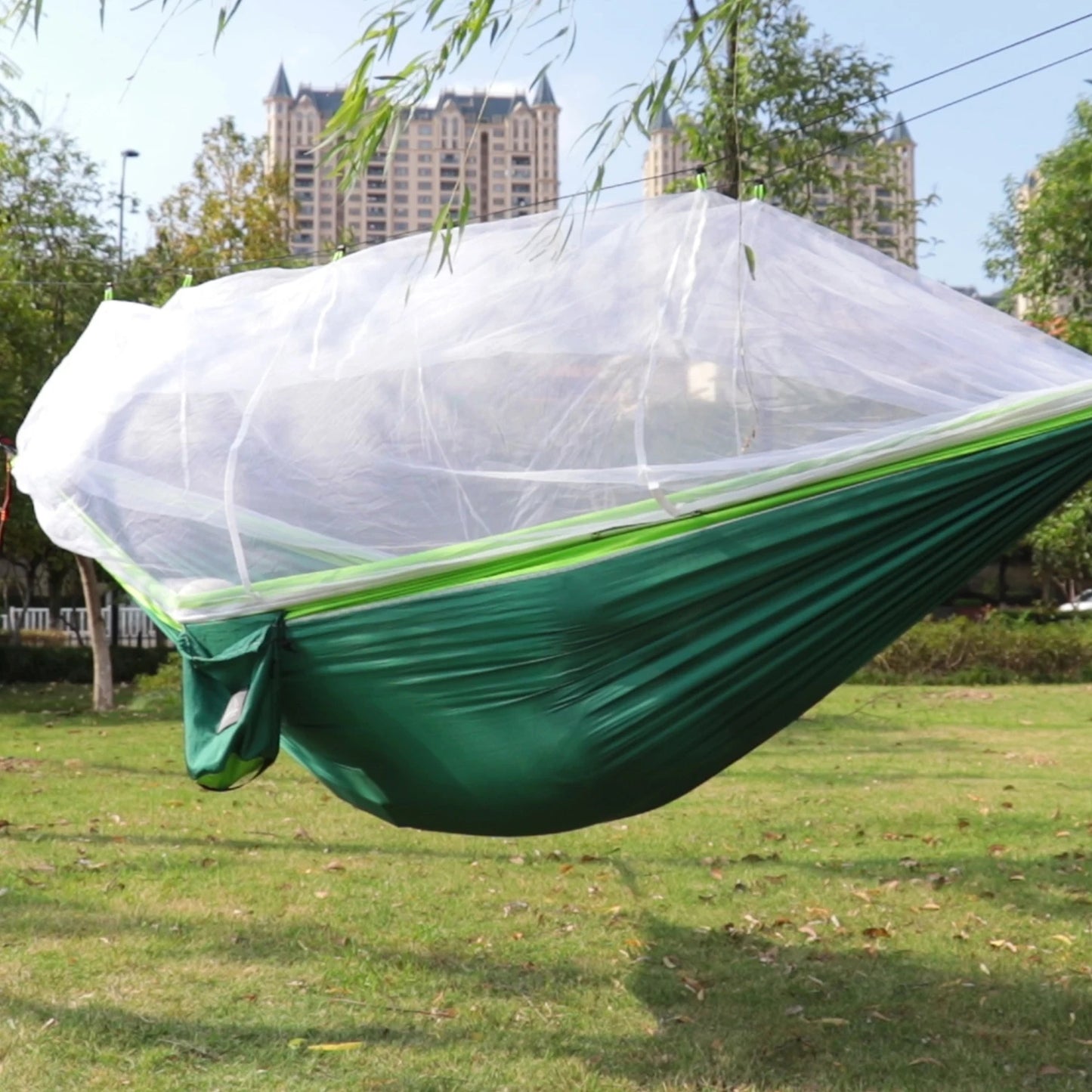 Portable Nylon Camping Hammock with Mosquito Net
