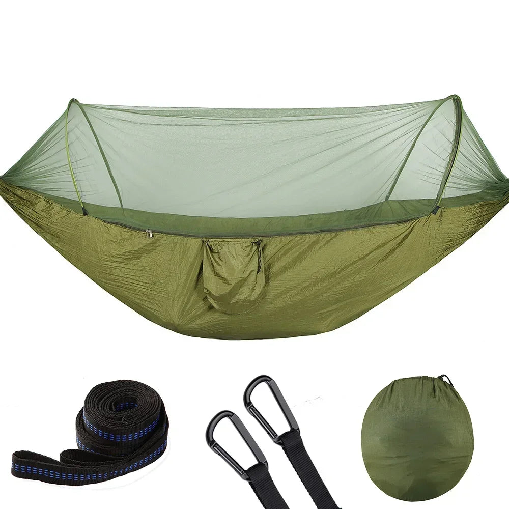 Pop-Up Portable Hammock with Mosquito Net | Lightweight Parachute Hammock