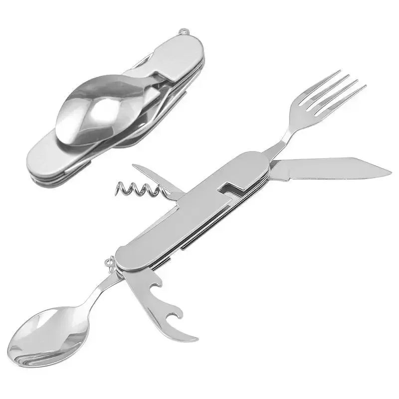 Foldable Camping Utensil Set | Multi-Functional Knife Fork Spoon Combo