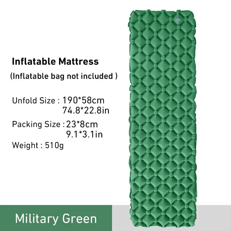 Ultralight Inflatable Sleeping Pad | Portable Air Cushion for Travel Hiking