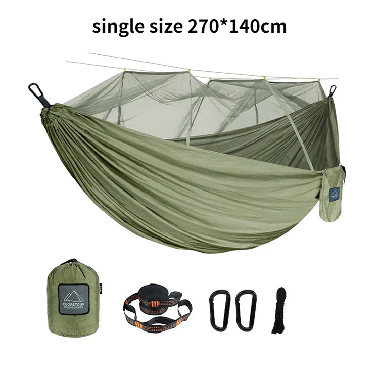 Portable Nylon Camping Hammock with Mosquito Net