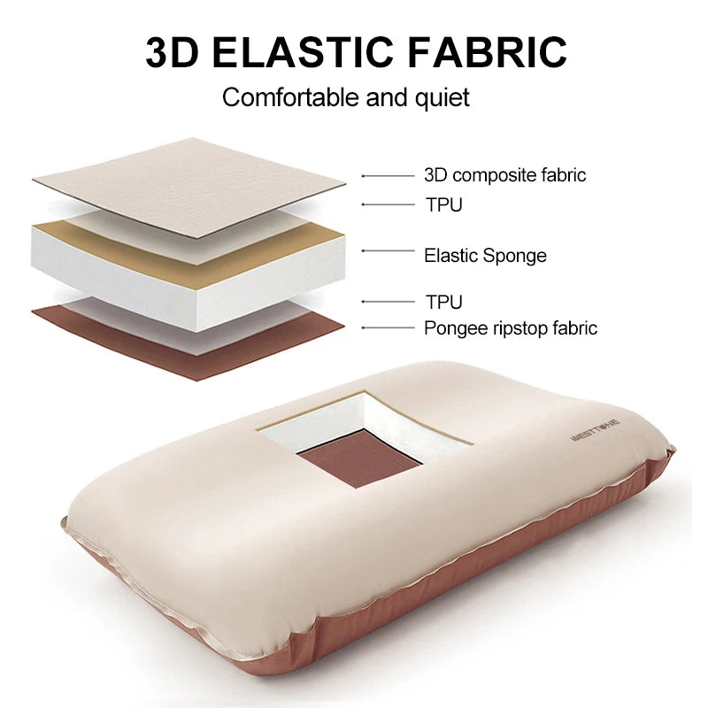 Portable Self-Inflating Sleeping Pillow | 3D Ultralight Sponge