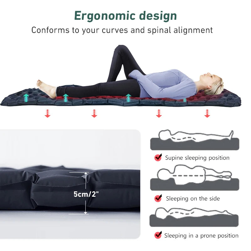 Ultralight Inflatable Sleeping Pad | Portable Air Cushion for Travel Hiking