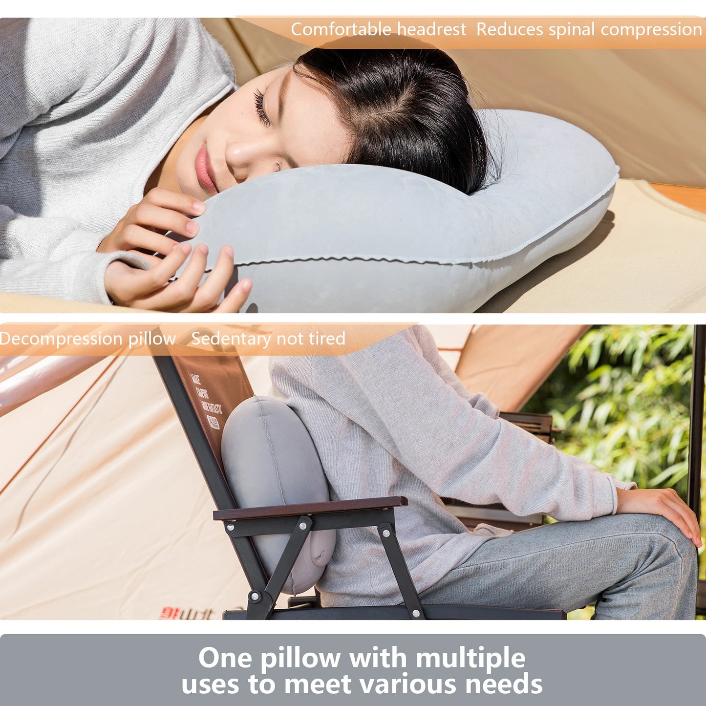 Camping Inflatable Pillow | Portable Ultralight Air Sleeping Pillow
