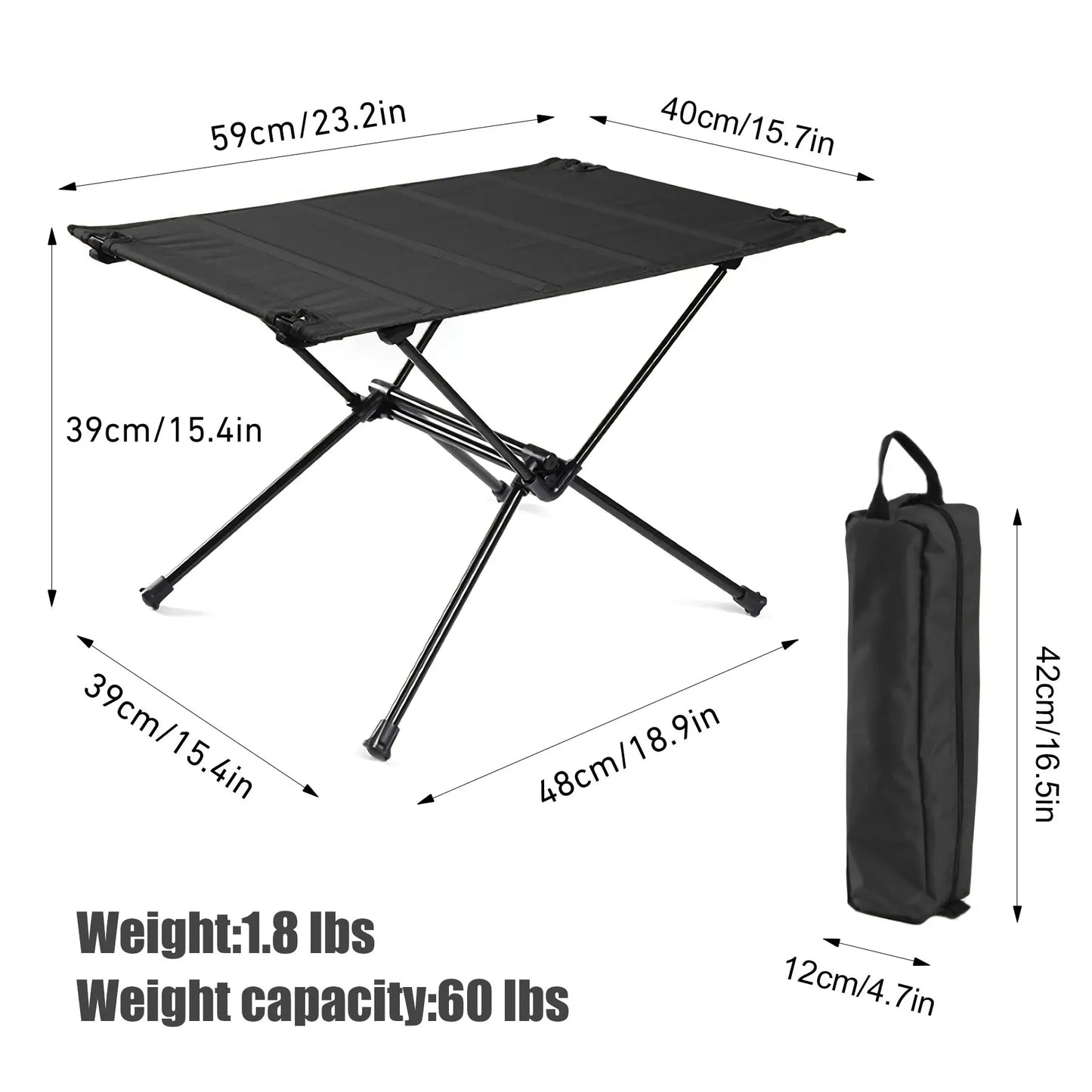 Camping Folding Table | Lightweight 1680D Oxford Roll-Up Table