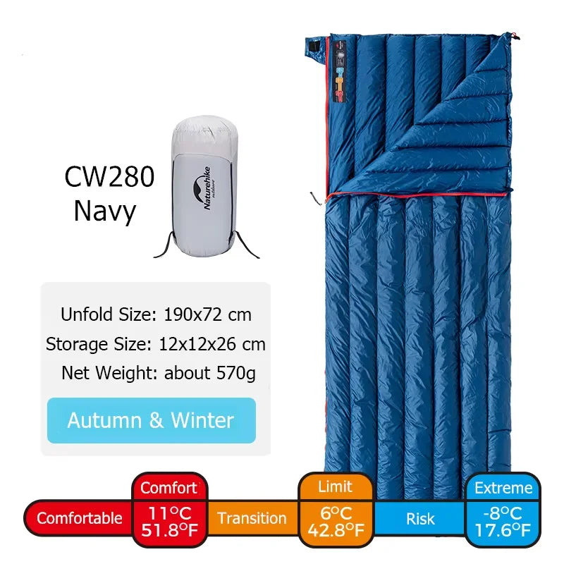 Waterproof Goose Down Sleeping Bag | Ultralight Mummy for Winter Camping