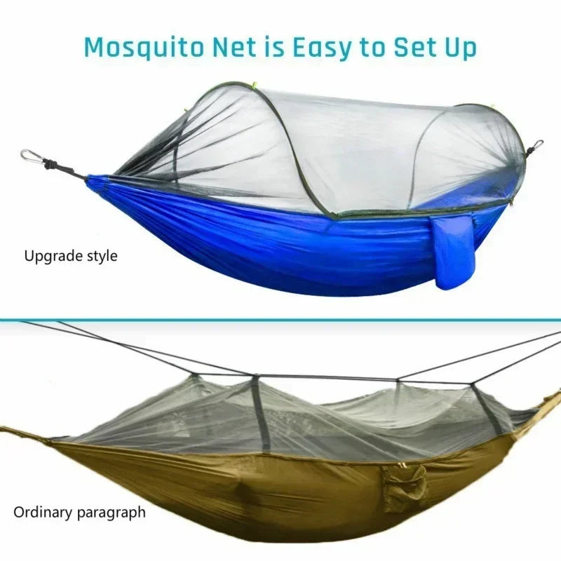 Pop-Up Portable Hammock with Mosquito Net | Lightweight Parachute Hammock