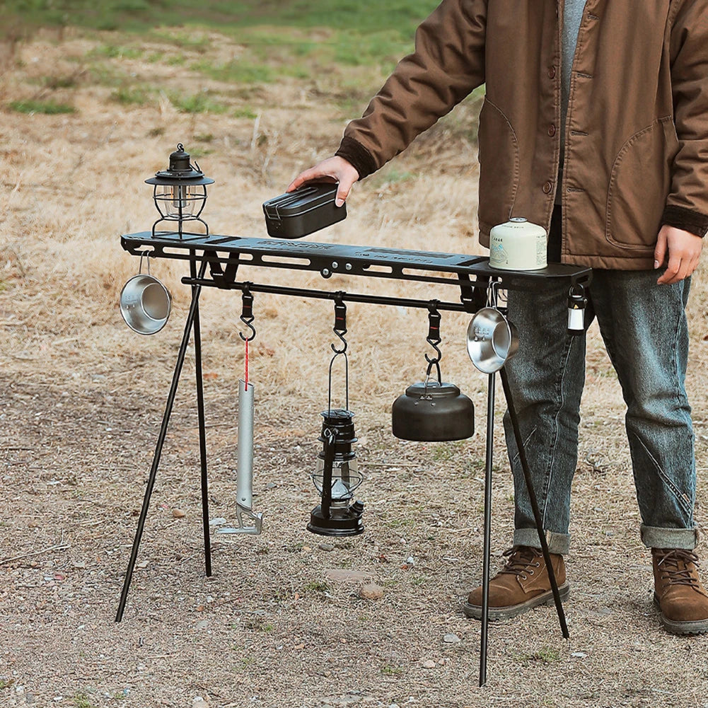 Foldable Camping Hanger Tripod Top Plate | Portable Hanging Rack