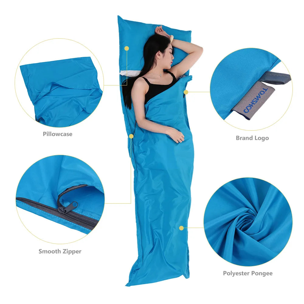 Portable Sleeping Bag Liner with Pillowcase | 70x210CM