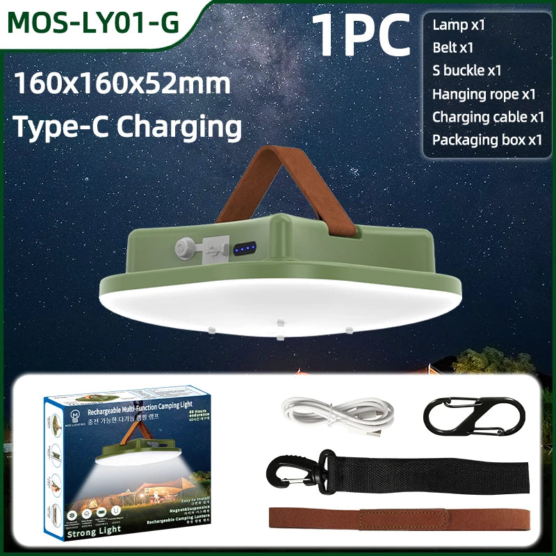 Rechargeable Camping Lantern with Magnet & Zoom | Portable Tent Lamp & Work Light