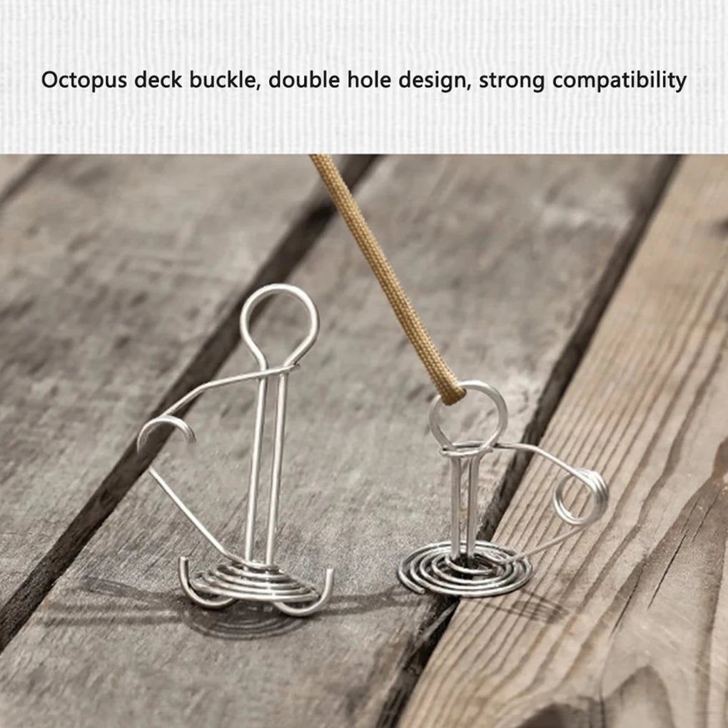 10Pcs Spiral Spring Deck Pegs | Adjustable Tent & Tarp Stakes for Decks