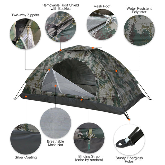 Ultralight 1,2 Person Camping Tent | Portable Hiking & Moto Shelter