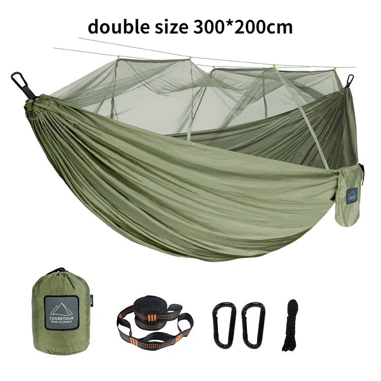 Portable Nylon Camping Hammock with Mosquito Net