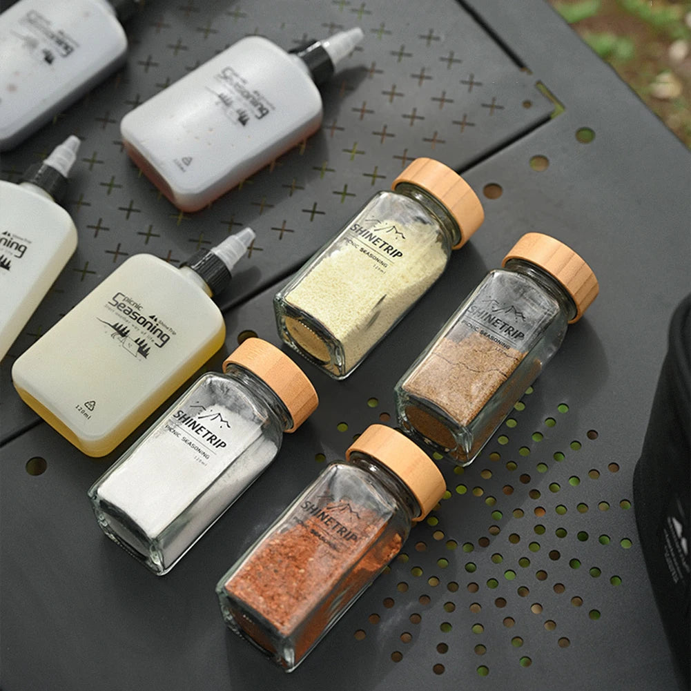 Portable Camping Seasoning Bottle Set | Sealing Oil Bottles & Storage Bag