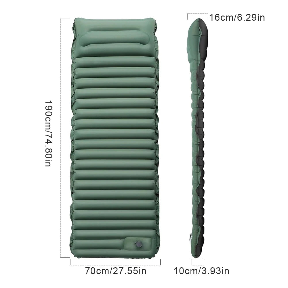 10cm Self-Inflating Sleeping Mat | Foot Pump & Pillow, Waterproof