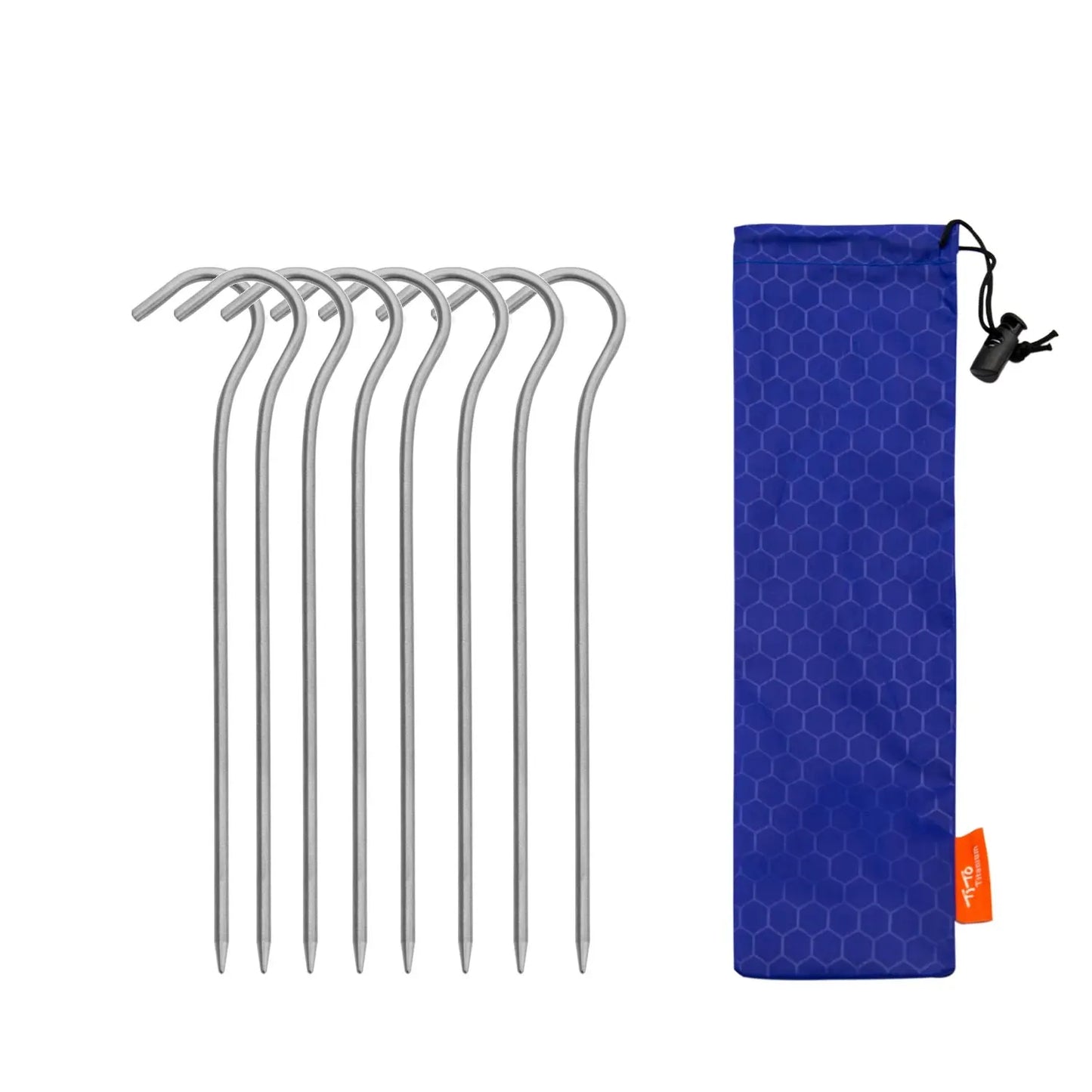 Ultralight Titanium Alloy Tent Pegs | 3.0*165mm Camping Stakes with Hook