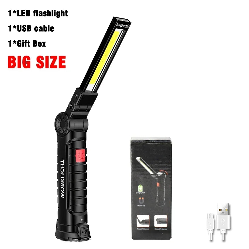 Multifunctional COB LED Flashlight | Portable Magnetic Work Light & Lantern