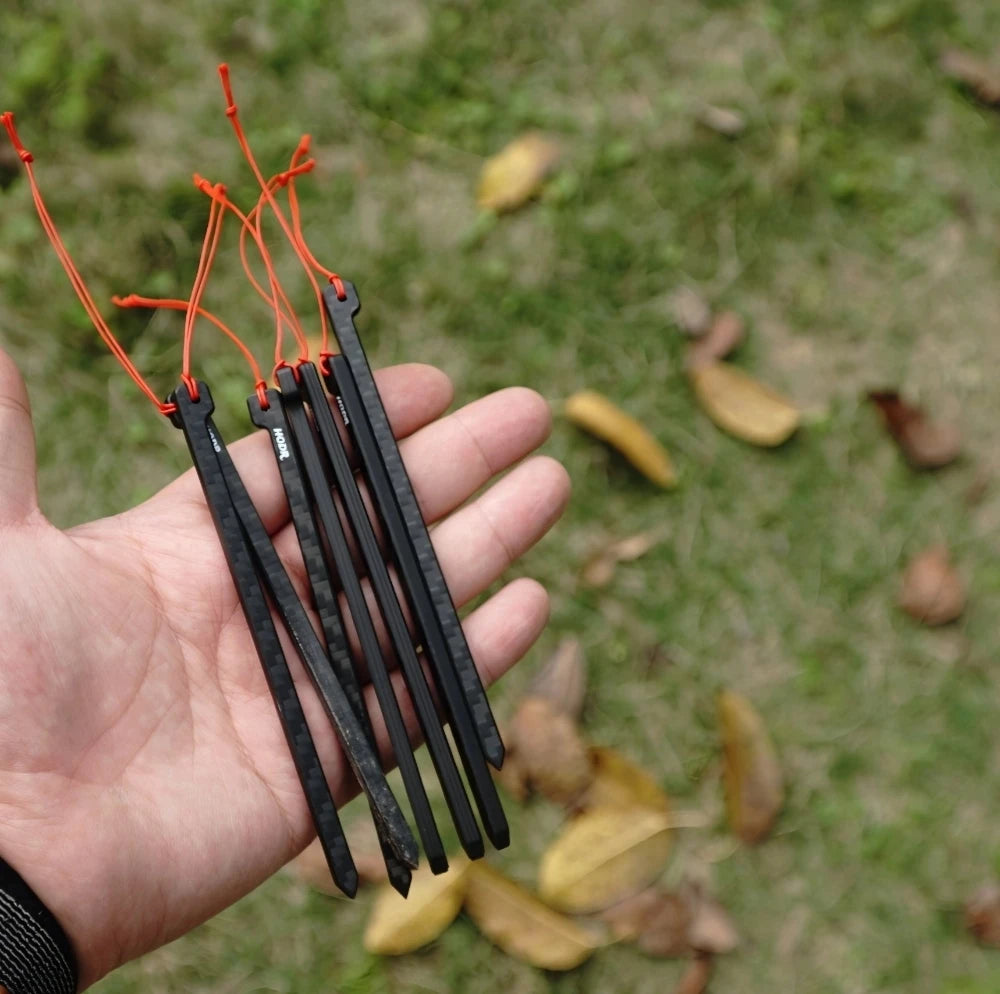 Ultralight Carbon Fiber Tent Pegs | 12cm, 3.7g Camping Stakes