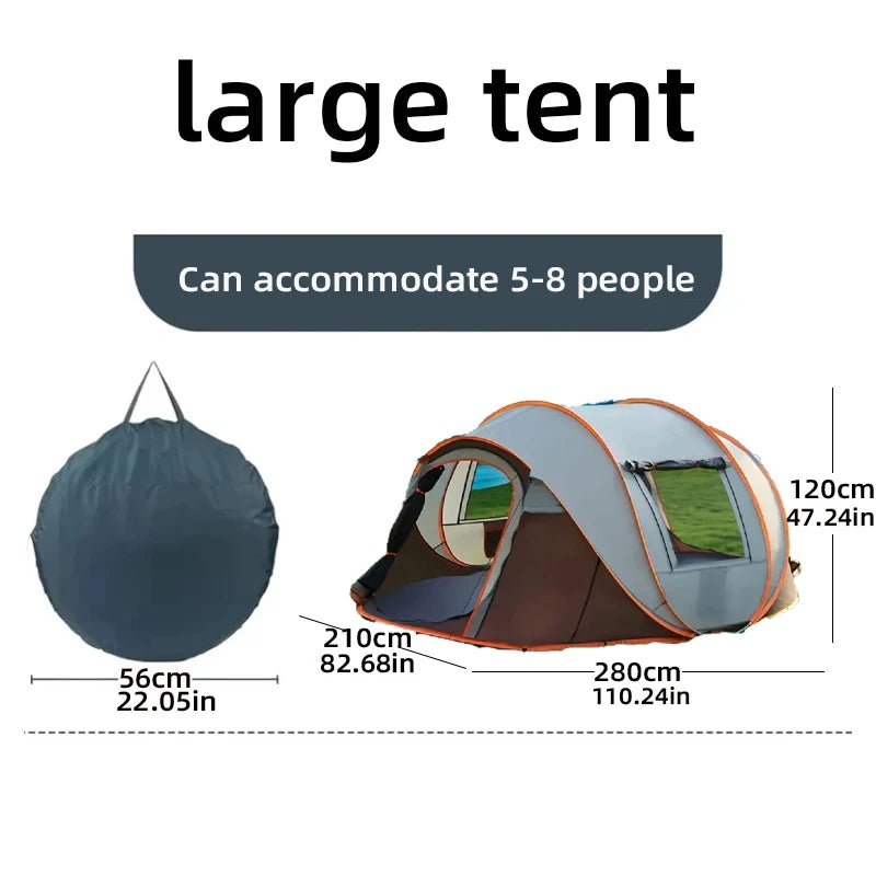 Pop-Up Tent | Waterproof Camping Tent for 5-8 Persons