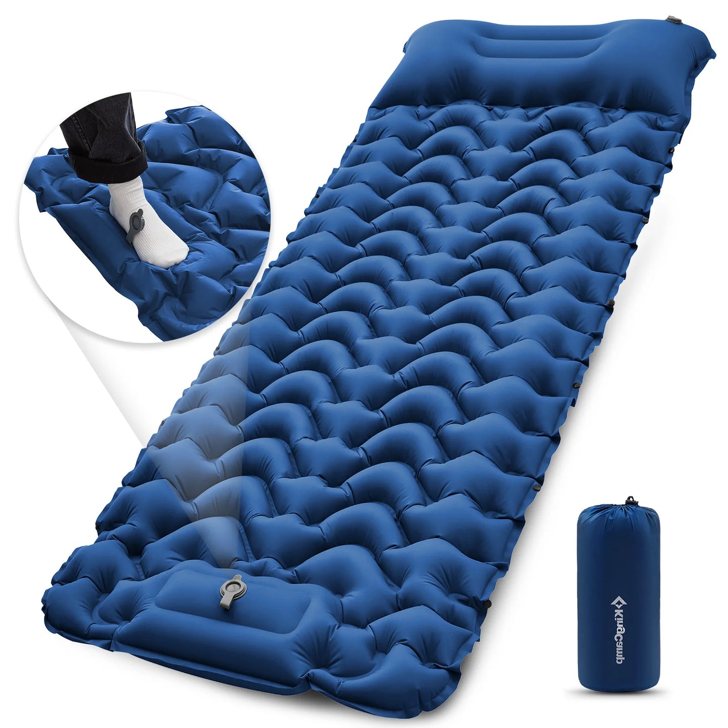 Self-Inflating Sleeping Pad | Ultralight Inflatable Mat with Built-in Foot Pump