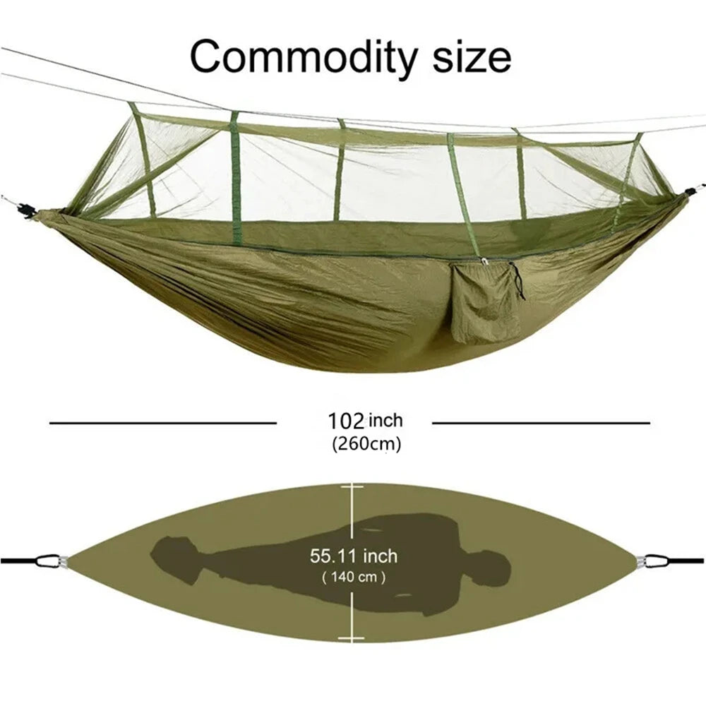 Portable Outdoor Double Hammock with Mosquito Net | Sleeping Hanging Hammock