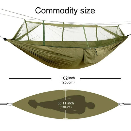 Portable Outdoor Double Hammock with Mosquito Net | Sleeping Hanging Hammock