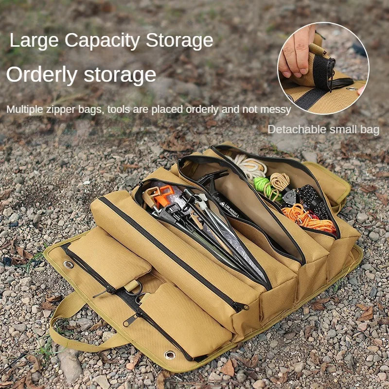 Outdoor Multifunctional Storage Bag | Foldable Hanging Tool & Hardware Carrier