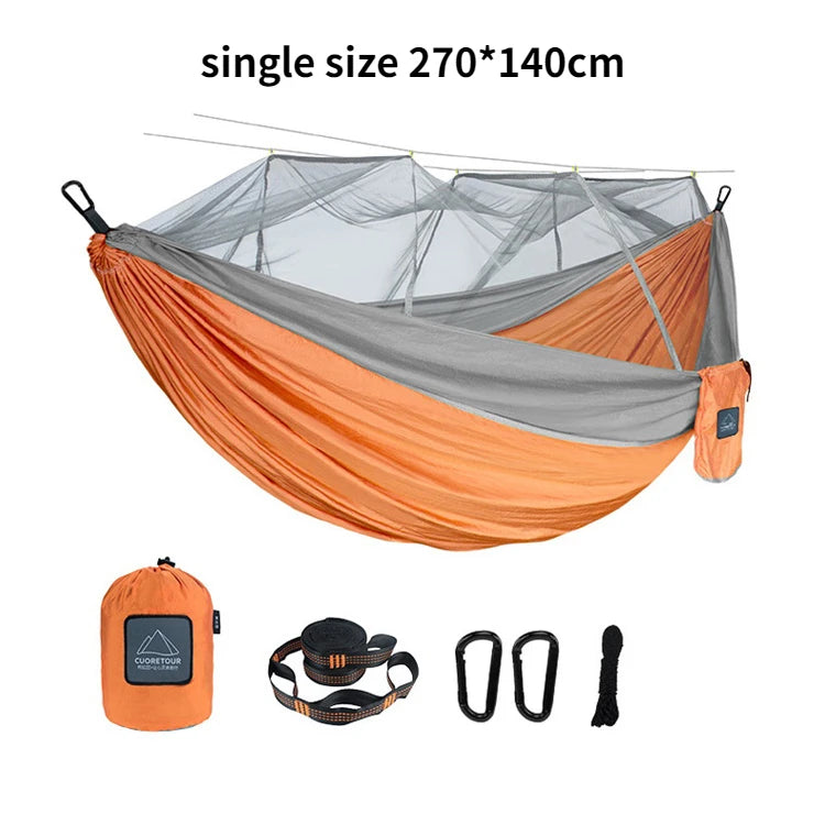 Portable Nylon Camping Hammock with Mosquito Net