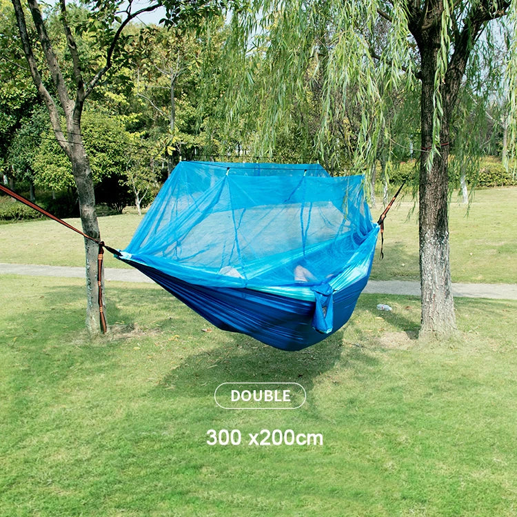 Portable Nylon Camping Hammock with Mosquito Net