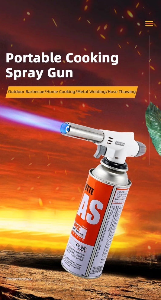 Portable Butane Gas Flame Torch | Auto-Ignition Cooking & BBQ Burner