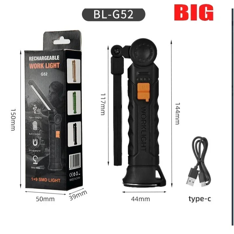 Multifunctional COB LED Flashlight | Portable Magnetic Work Light & Lantern