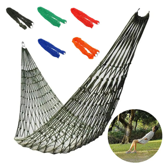 Outdoor Supplies Bold Mesh Hammock | Nylon Rope Single Hammock