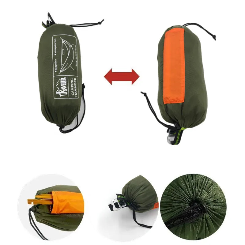 Portable Outdoor Quick Open Anti-Rollover Mosquito Net Hammock