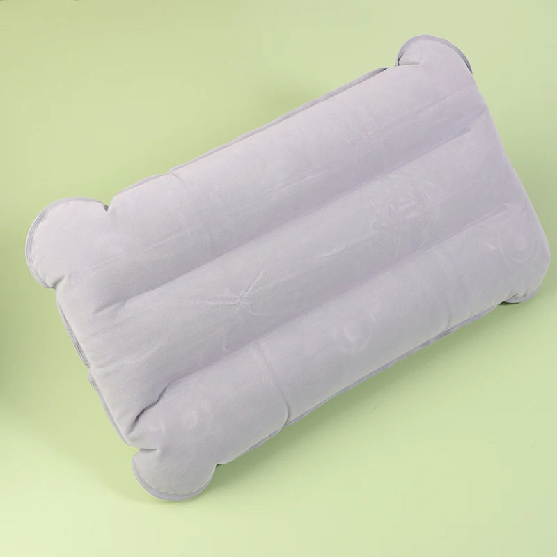 Portable Inflatable Flocking PVC Pillow | Travel Outdoor Head Rest