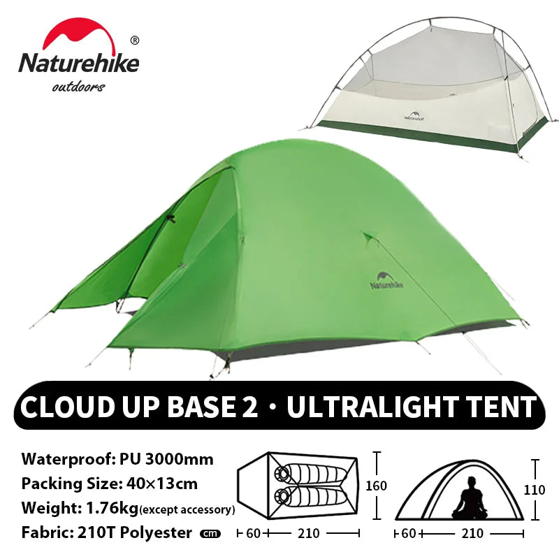 Naturehike Cloud Up 2 Ultralight 2 Person Camping Tent | 20D Waterproof
