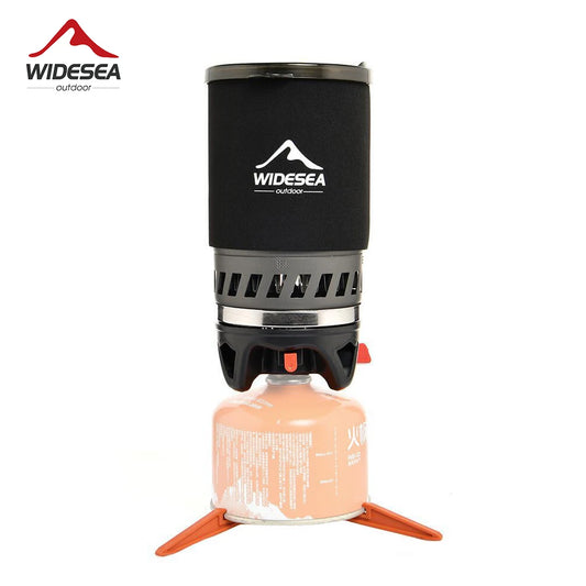 Camping Cooking System with Heat Exchanger | Portable Gas Stove & Cookware