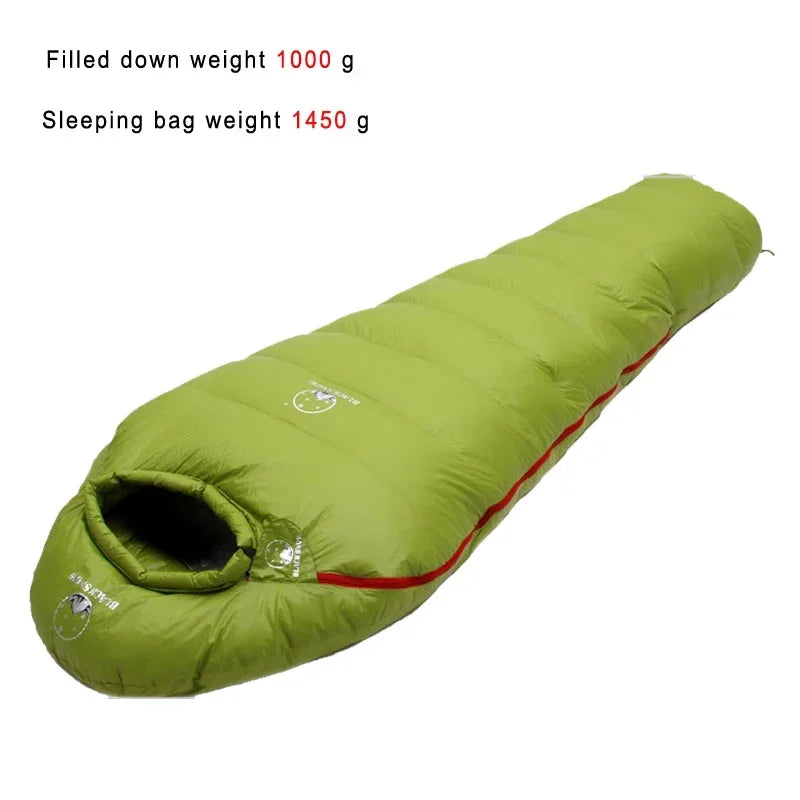 Very Warm White Goose Down Mummy Sleeping Bag | 4 Thickness Options