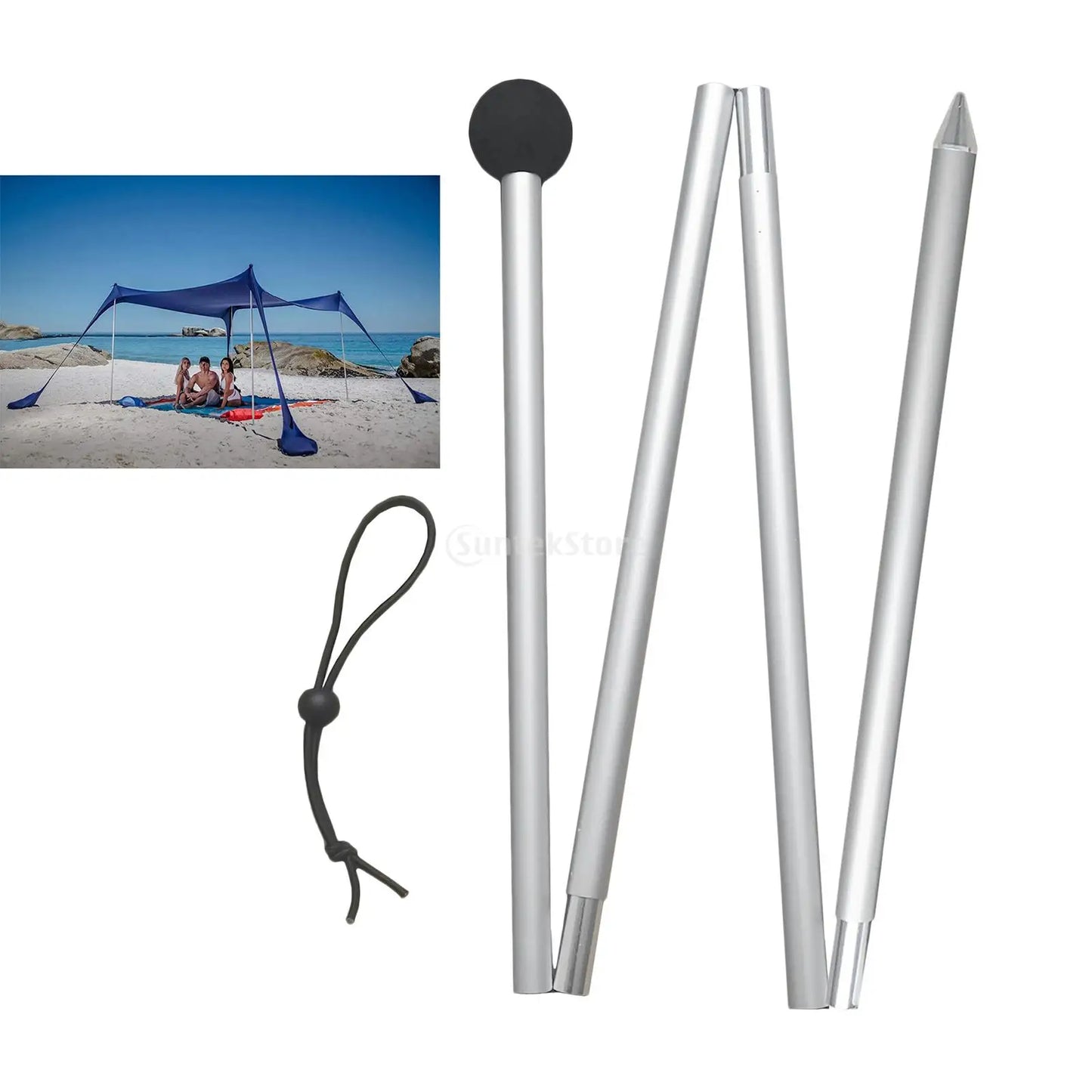 Telescoping Aluminum Alloy Tent Poles | 1.6M/2M Folding Rods